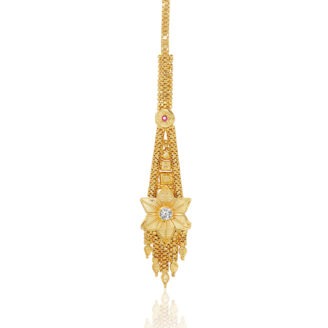 White Stone Mang Tika – one gram gold-plated Jewellery Finish