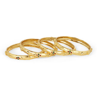 Classic Textured Gold Bangles – one gram gold-plated Bridal Wear