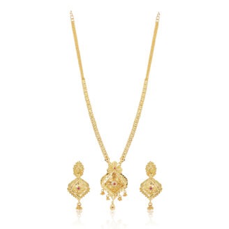 Regal Bloom Wedding Necklace Set – one gram gold-plated Occasional W
