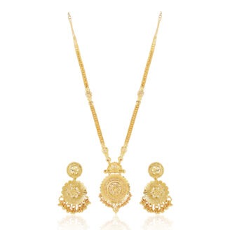 Heritage Gold Long Necklace Set – one gram gold-plated Wedding Jewellery