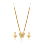 Timeless Beauty Long Necklace Set –  one gram gold-plated Wedding Jewellery