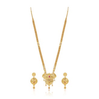 Timeless Beauty Long Necklace Set –  one gram gold-plated Wedding Jewellery