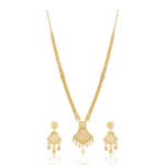 Graceful Heritage Long Necklace Set –  one gram gold-plated Wedding Wear