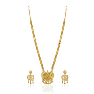 Timeless Floral Long Necklace Set – one gram gold-plated Occasional Jewellery