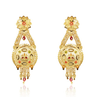 Royal Petal Earrings – one gram gold-plated Traditional Statement