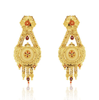 Bold Ethnic Earrings – one gram gold-plated Traditional Statement