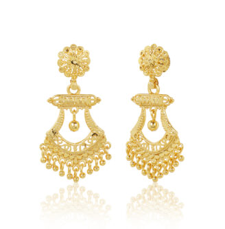 Festive Bloom Drop Earrings –  one gram gold-plated Lightwear