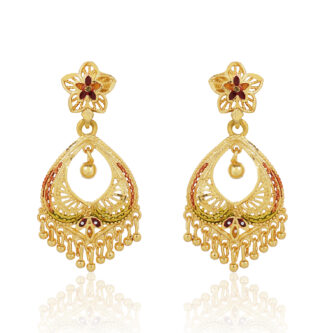 Graceful Ethnic Drop Earrings –  one gram gold-plated Micro Plated