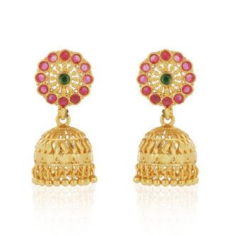 Royal Dome Jhumki Earrings –  one gram gold-plated Celebration Wear